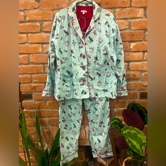 PJ Salvage Flannel Beauty Queen Cats Pajamas Set - Picture 3 of 8